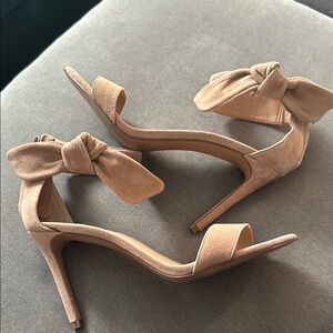 Tan Suede Ankle Strap Heels